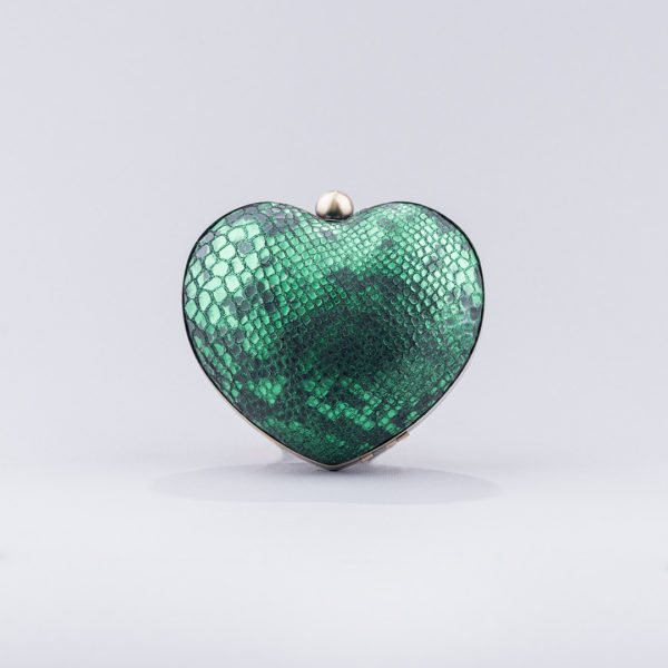 Emerald Green Heart Clutch Bag